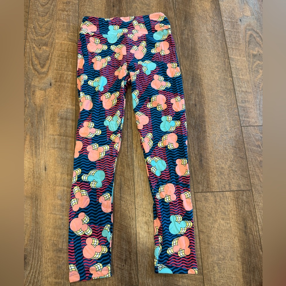 New LuLaRoe Women Leggings Retro Pattern Mickey Mouse Disney Size One Size